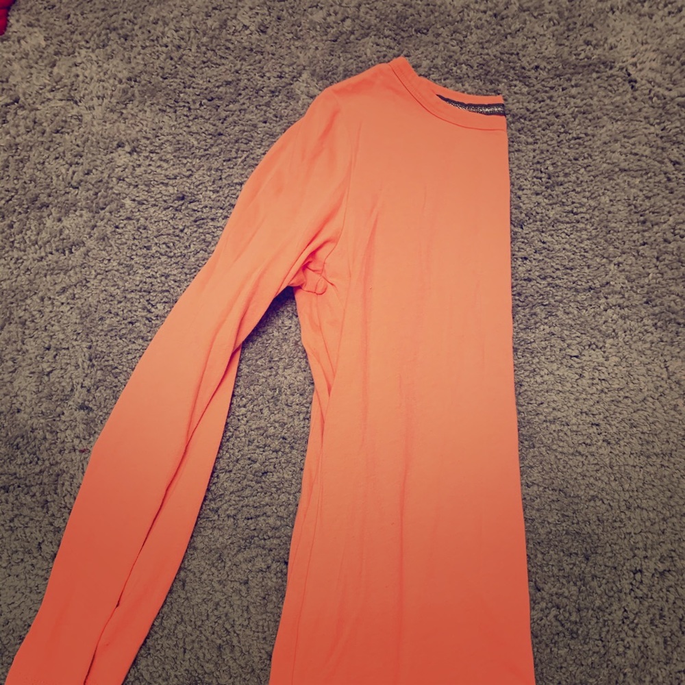 Coral long sleeve pajama shirt